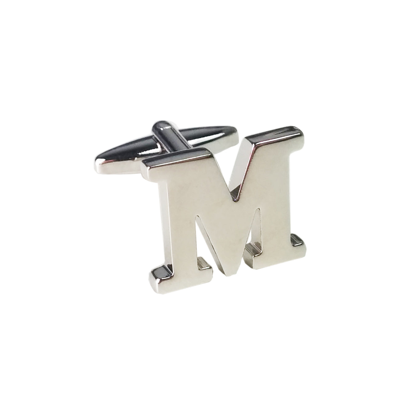 Charles William SINGLE Silver Alphabet Initial Letter Cufflinks Wedding Formal Business Mix & Match