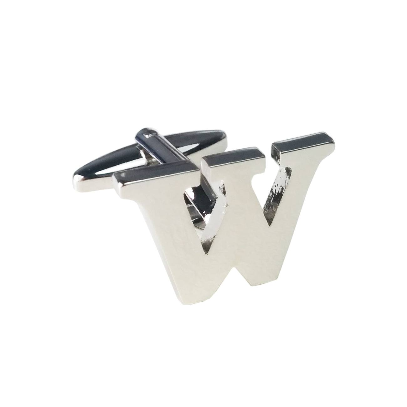 Charles William SINGLE Silver Alphabet Initial Letter Cufflinks Wedding Formal Business Mix & Match