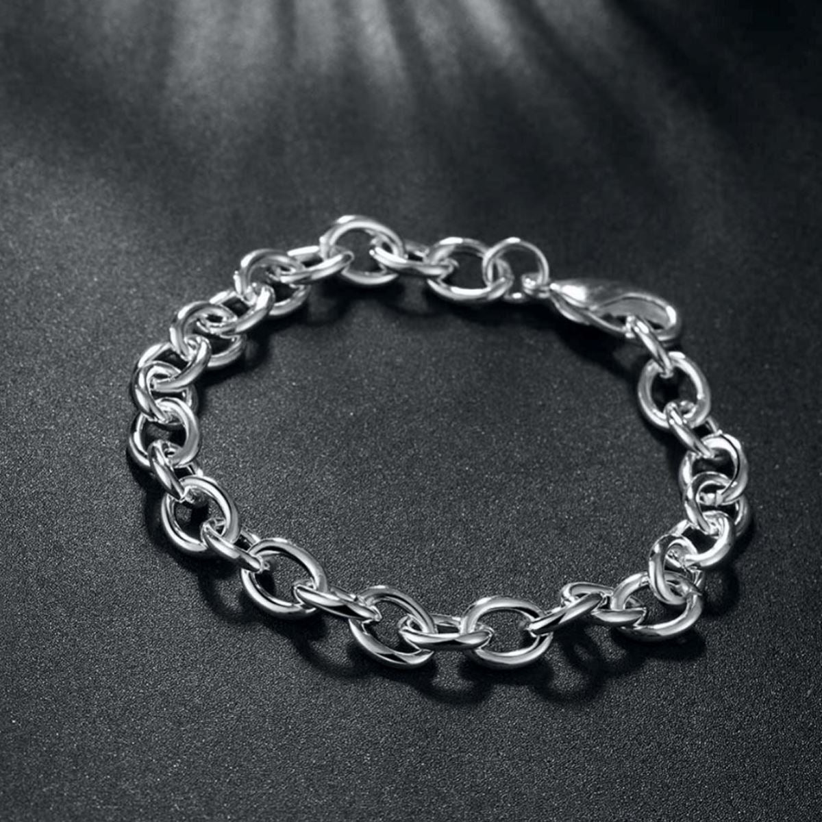 Women's Ladies Silver Plated Charm Chain Bracelet With Lobster Close Modern UK Seller BG1720