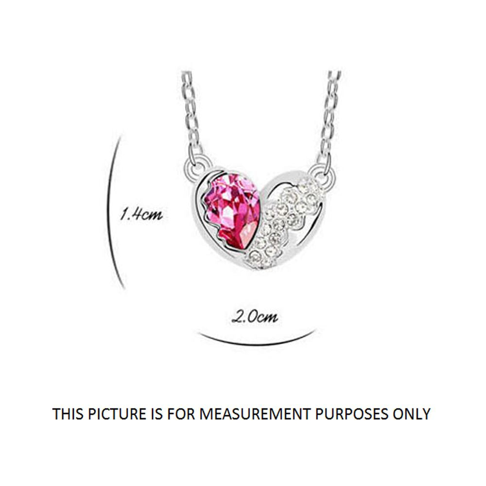 Designer Love Heart Necklaces Pink Silver CZ Crystal Chain Pendant Present Gift