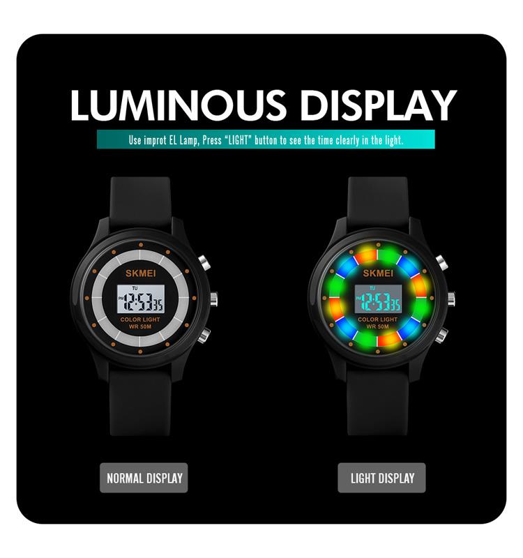 Childrens Blue Digital Watch with Date and Flashing Lights - Fun Design