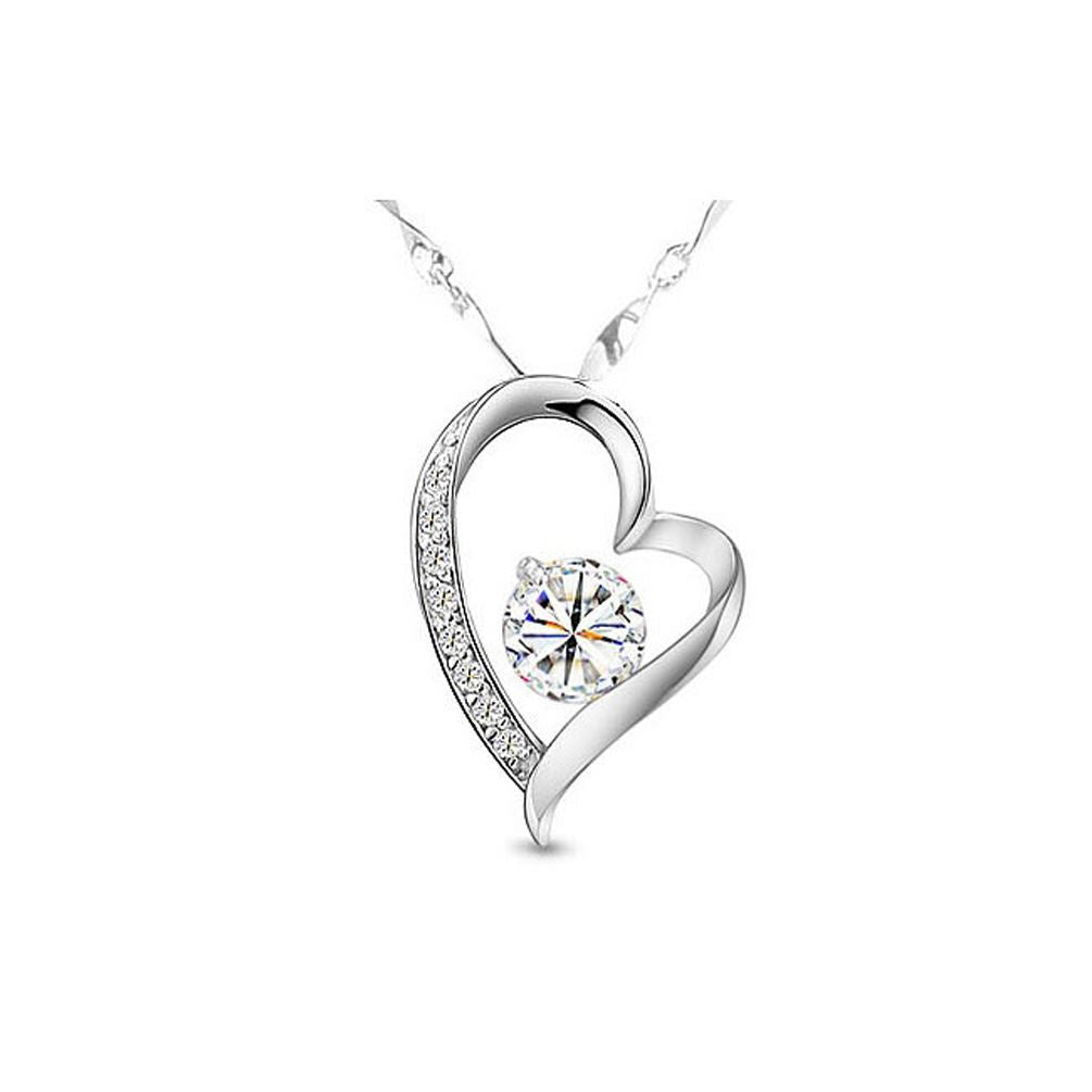 Lovely Love Heart Clear Crystal Necklace & Earrings Set Jewellery from Charles William