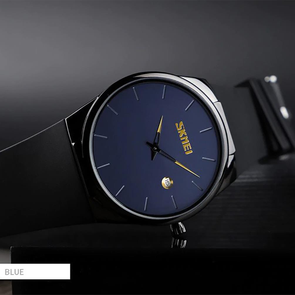 Skmei Classic Simple Clear Watch Date Display Thin Light Comfortable Blue