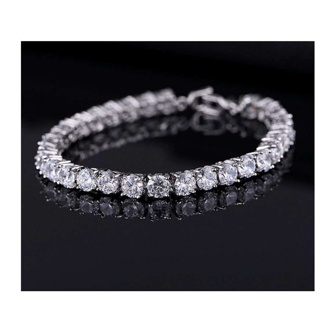 Elegant Silver Tennis Bracelet CZ High Quality Diamond Look Quick UK Dispatch