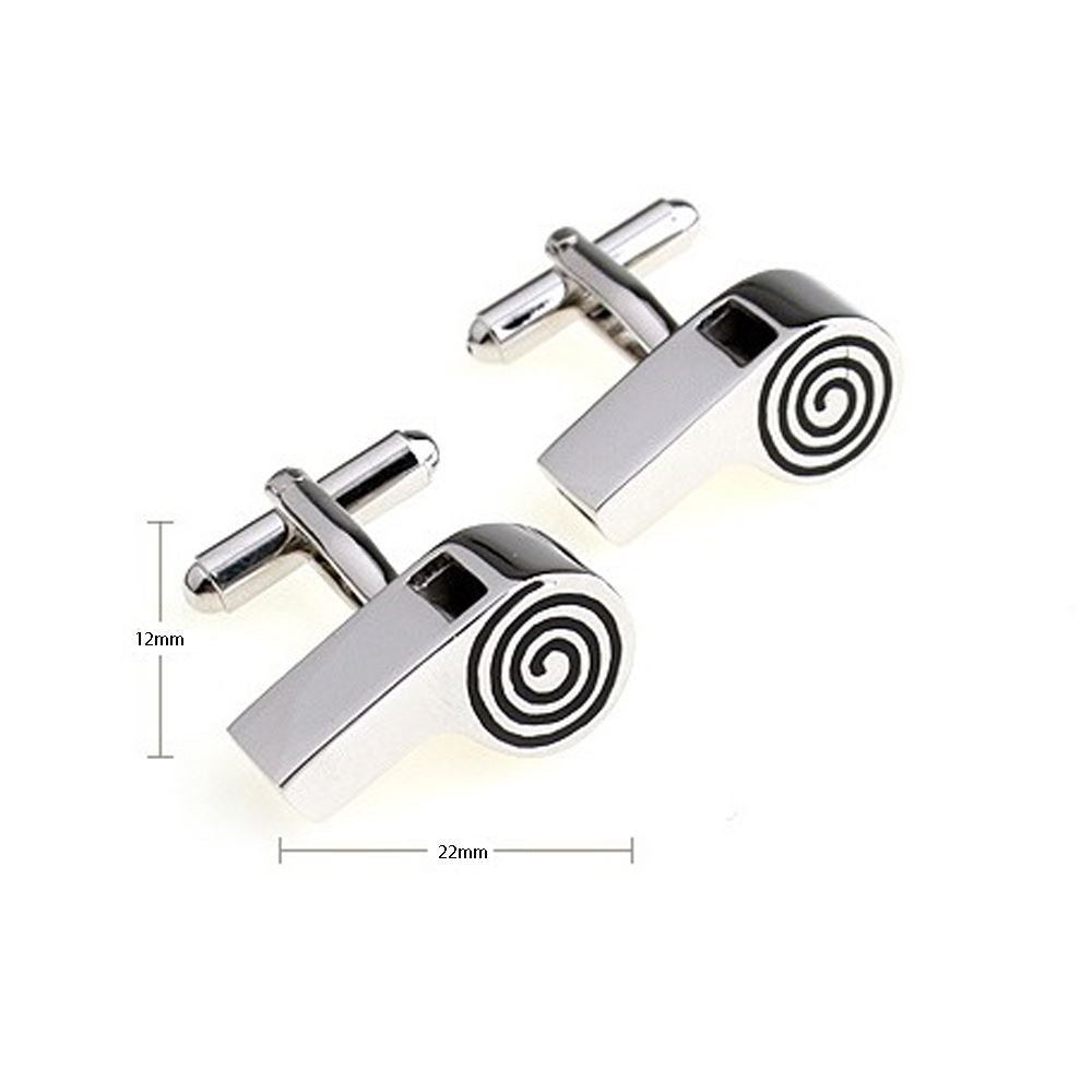 Charles William Whistle Referee Sports Cufflinks Silver Tone PE Teacher Coach Gift UK