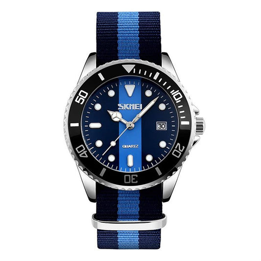 Skmei Casual Mens Watch Clear Dial Comfortable Material Strap Date Display Classic Blue