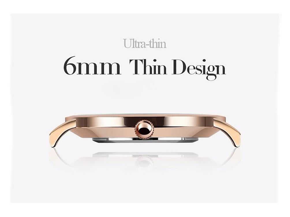 Skmei Mens And Women's Ladies Couple Set Rose Gold Ultra Thin Classic Watch Stainless Steel Strap Clear Display SK1811RG