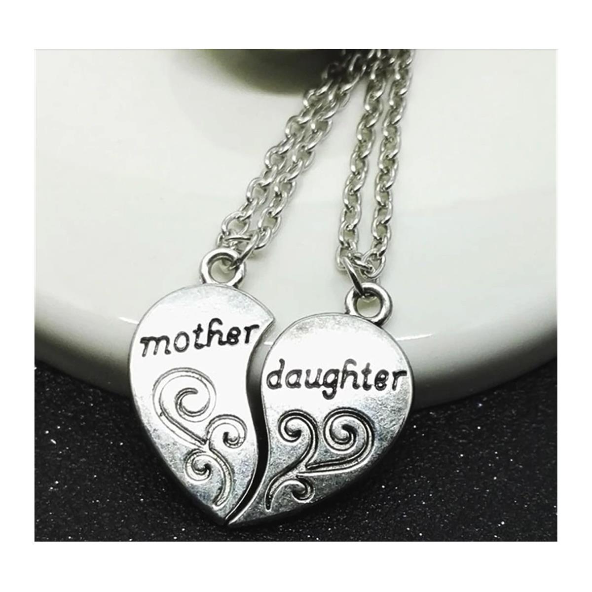 Charles William Women's Girls 'Mother Daughter' Pendant Necklace Set Two Halves Love Heart UK