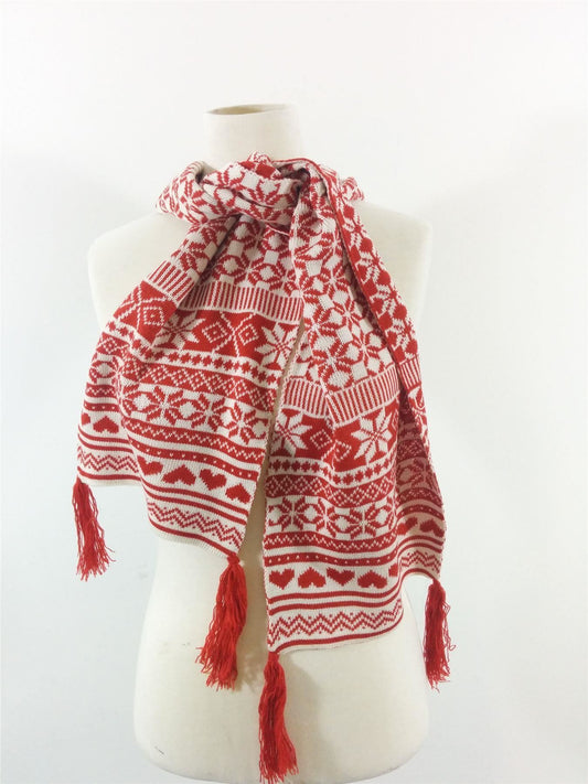 Fashion  Scarf -Soft Warm Winter Christmas Pattern Red