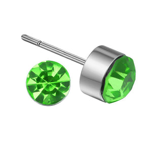 Women's Girls Small Crystal Stud Green Earrings Jewellery Birthday Present Xmas Gift UK