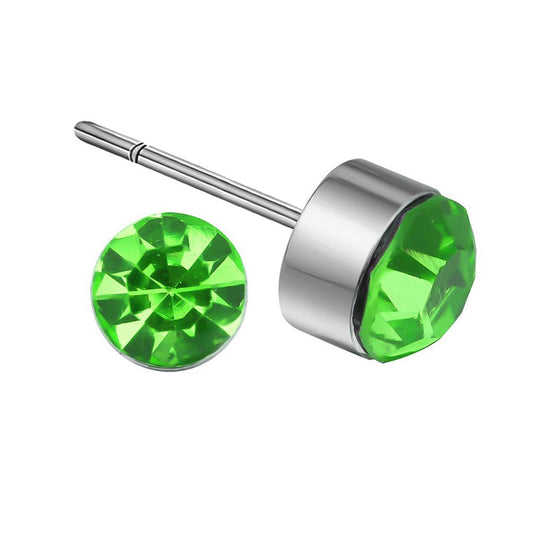 Women's Girls Small Crystal Stud Green Earrings Jewellery Birthday Present Xmas Gift UK