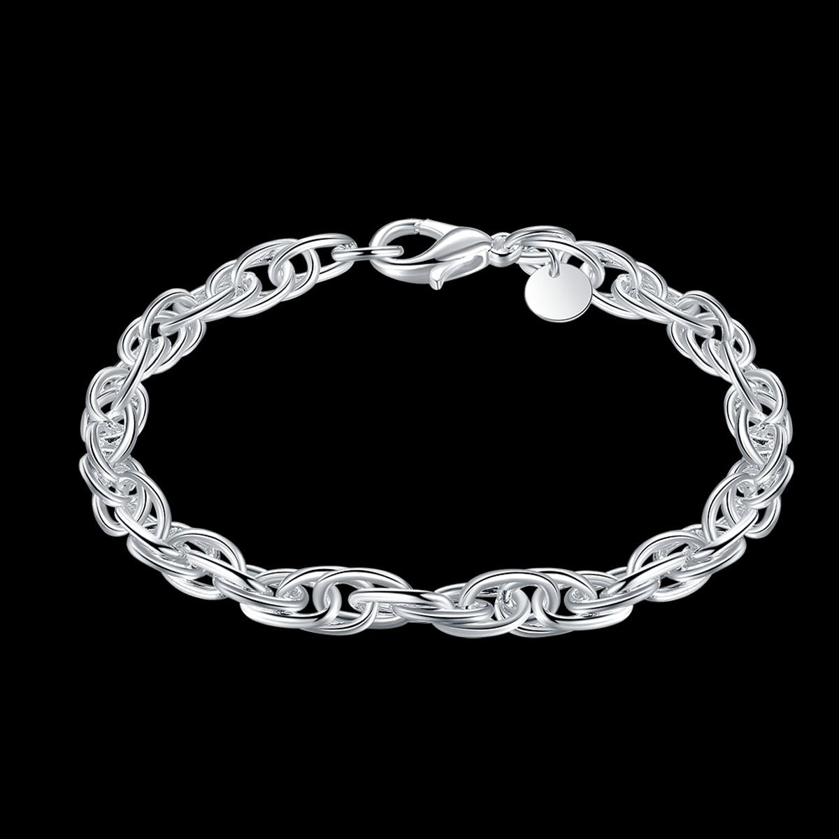 Men's Women's Chain Bracelet Bangle Silver Plated With Lobster Close BG1727