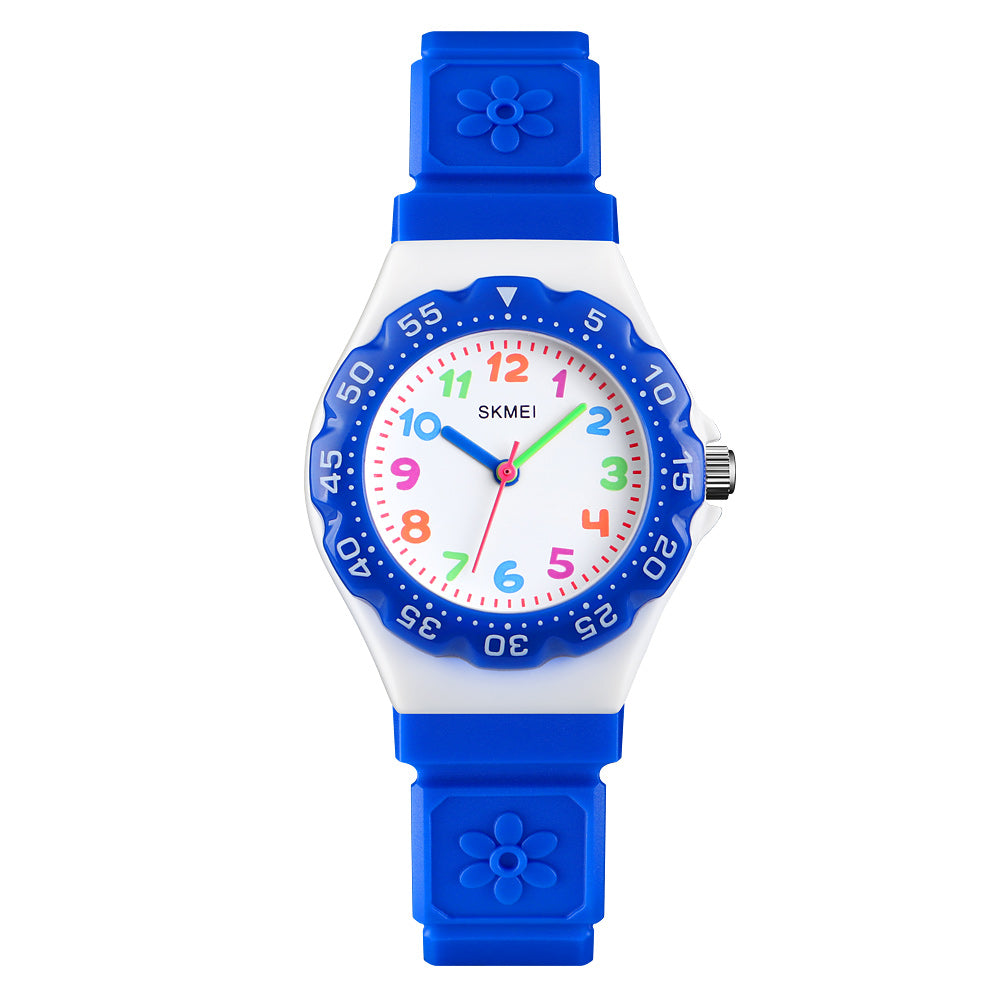 Skmei Kids Boys Girls Children First Watch Easy To Tell Time Learning 4 Colours Watch Clear Dial Colourful Hour Markers