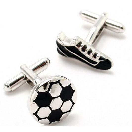 Charles William Football Boot & Ball Set Novelty Sports Cufflinks Wedding Business High Quality Free Gift Pouch UK Seller