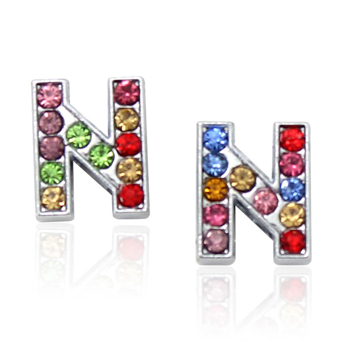 Multi Colour Girls Name Letter Alphabet Charm Stainless Steel Bracelet Ladies UK