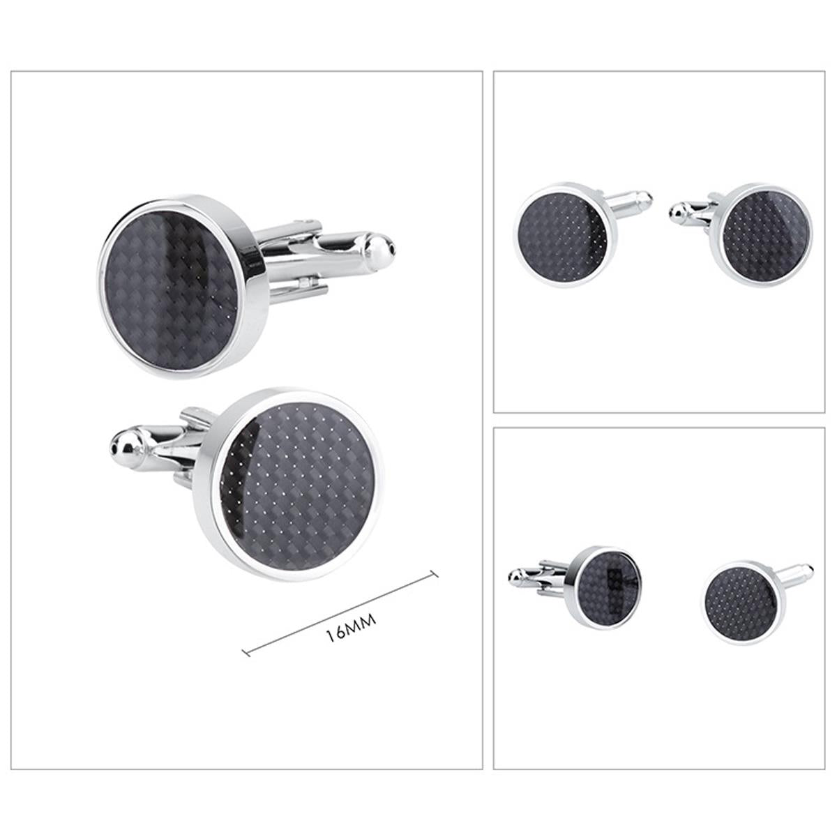 Charles William Shades of Black Sparkle Colour Dots Cufflinks Novelty Shirt Cuff Links Glitter