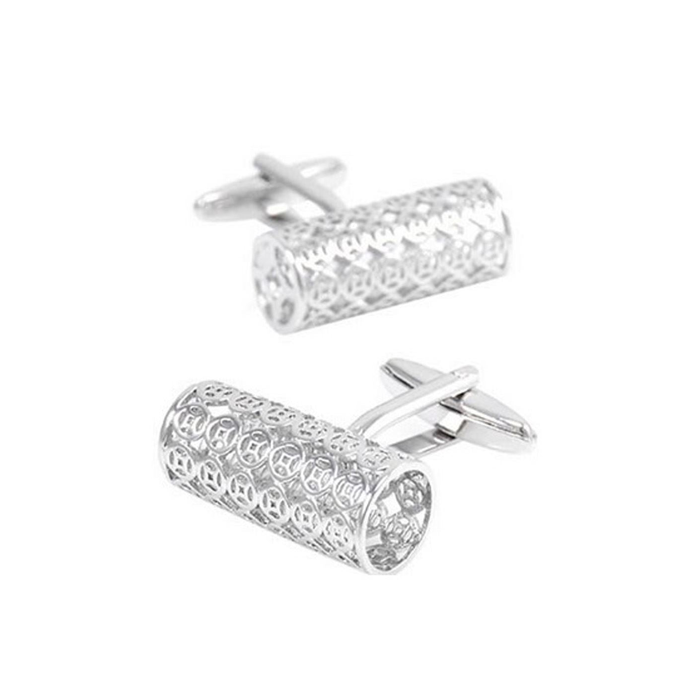 Charles William Smart Silver Rimmed Ridge Barrel Cufflinks Round Oval Business Wedding Shirt UK