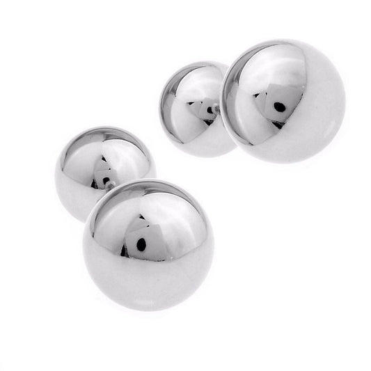 Charles William Mens Ladies Luxury Stud Cufflinks Silver Ball Return Unique Gift Top Quality