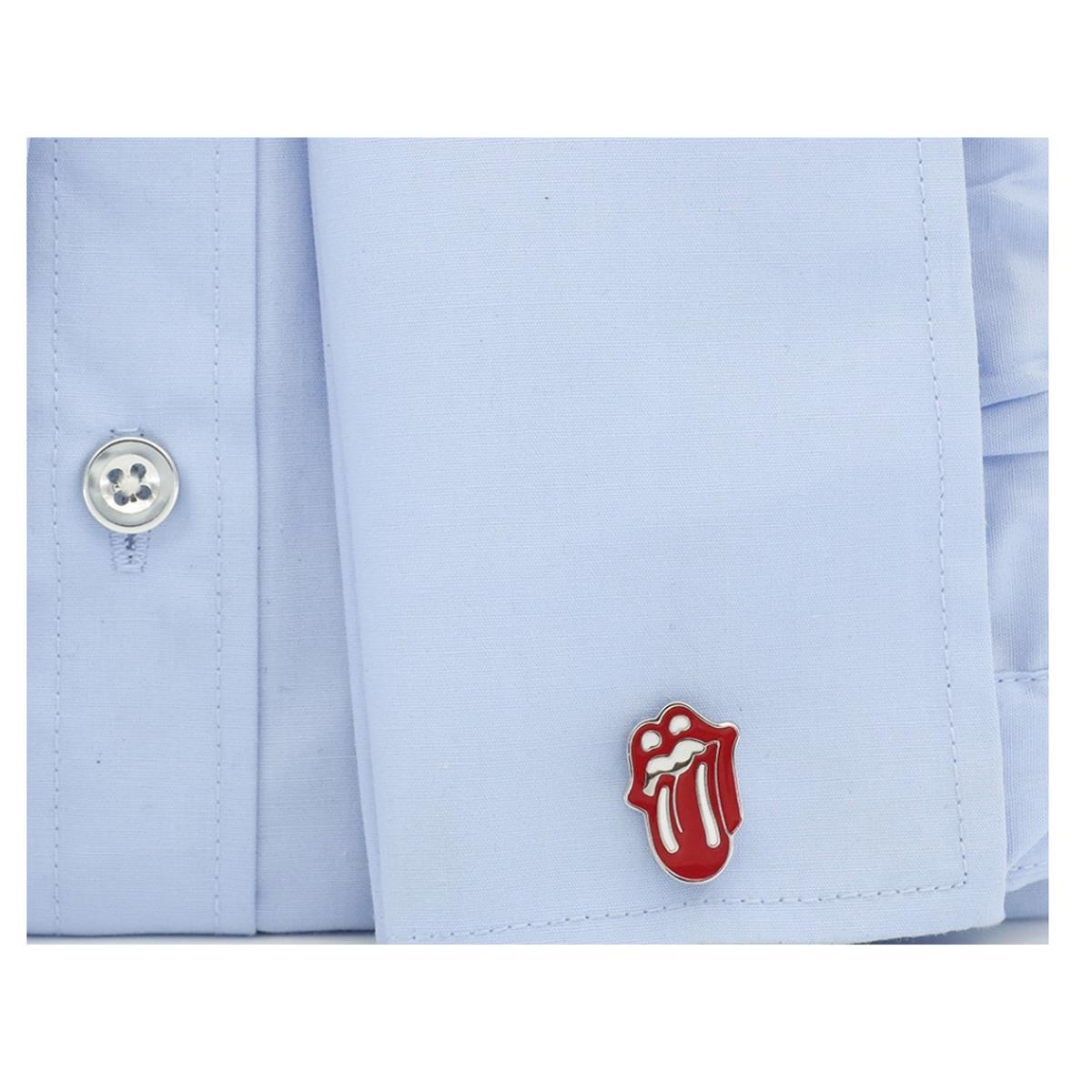 Charles William Silver Red Stick Out Tongue Cufflinks Diss Rude Lips Mouth Teeth Cheeky Present UK