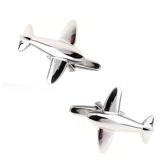 Charles William Silver Aeroplane Cufflinks Fly Flight Pilot Stewardess Present Airport Travel Abroad