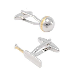 Charles William Silver Cricket Set Novelty Cufflinks
