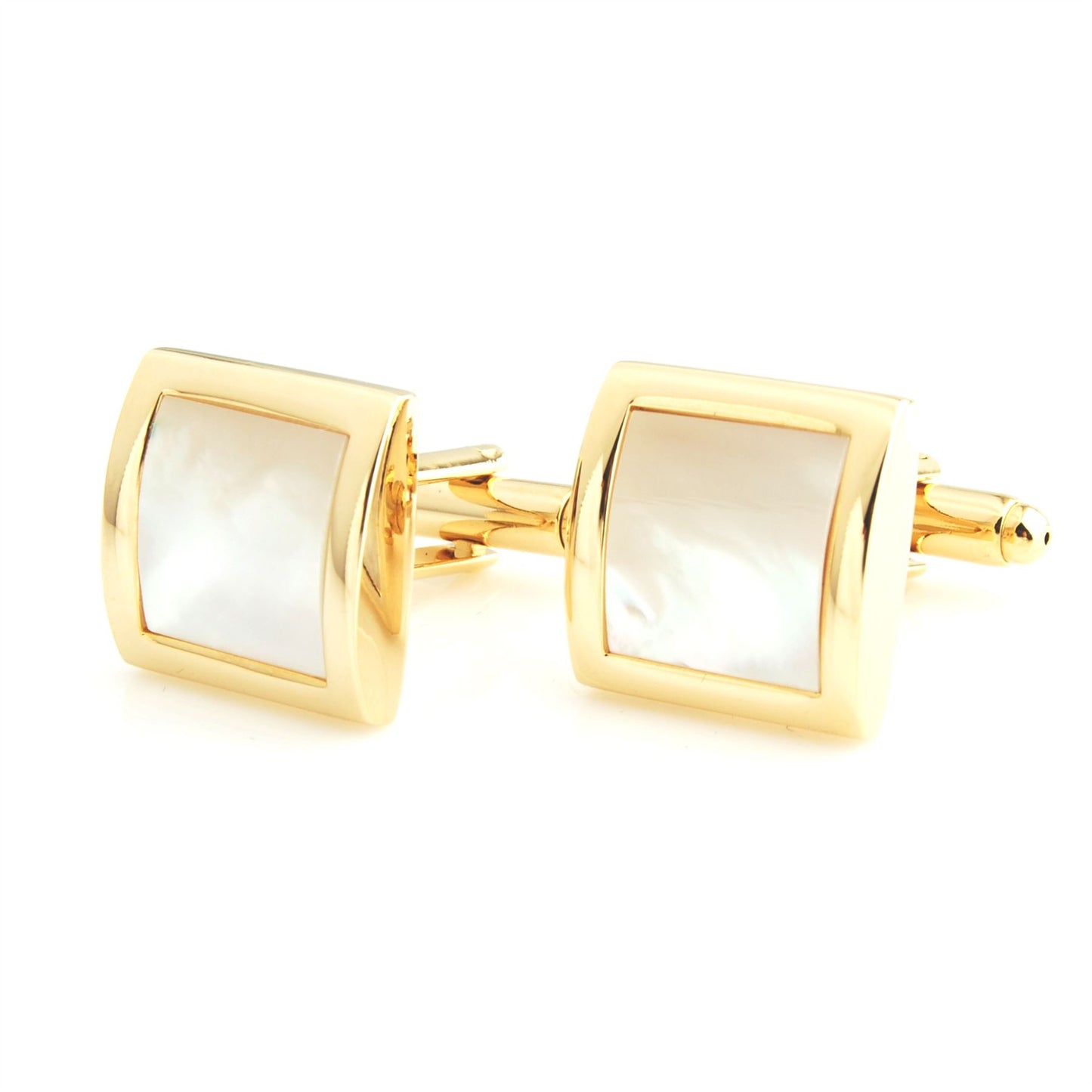 Charles William Gold Cufflinks With Mother Of Pearl Stone