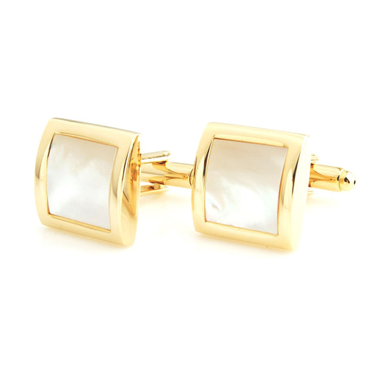 Charles William Gold Cufflinks With Mother Of Pearl Stone