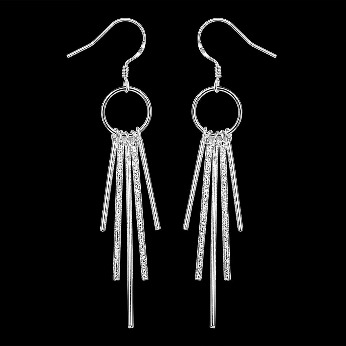 Charles William Women's Girl's Statement Dangle Silver Plated Tassel Earrings BGCW0078