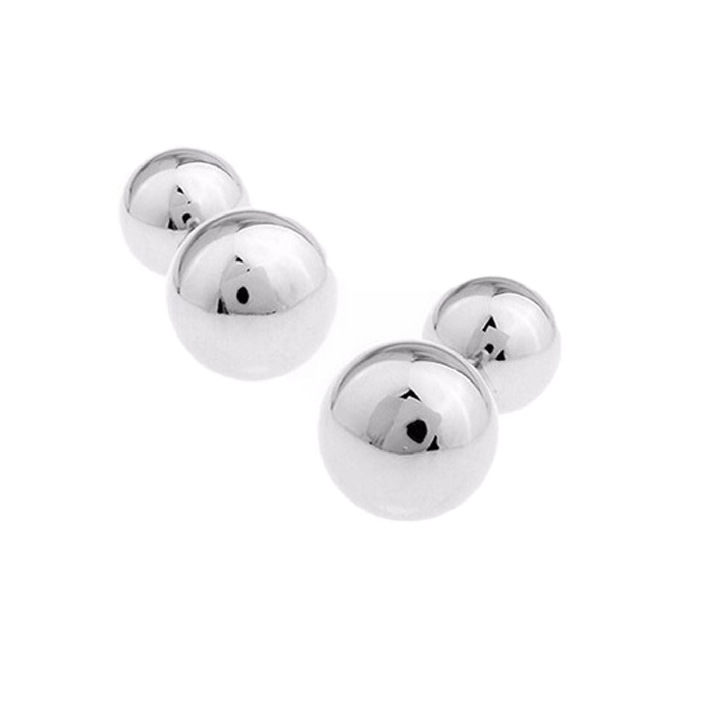 Charles William Mens Ladies Luxury Stud Cufflinks Silver Ball Return Unique Gift Top Quality