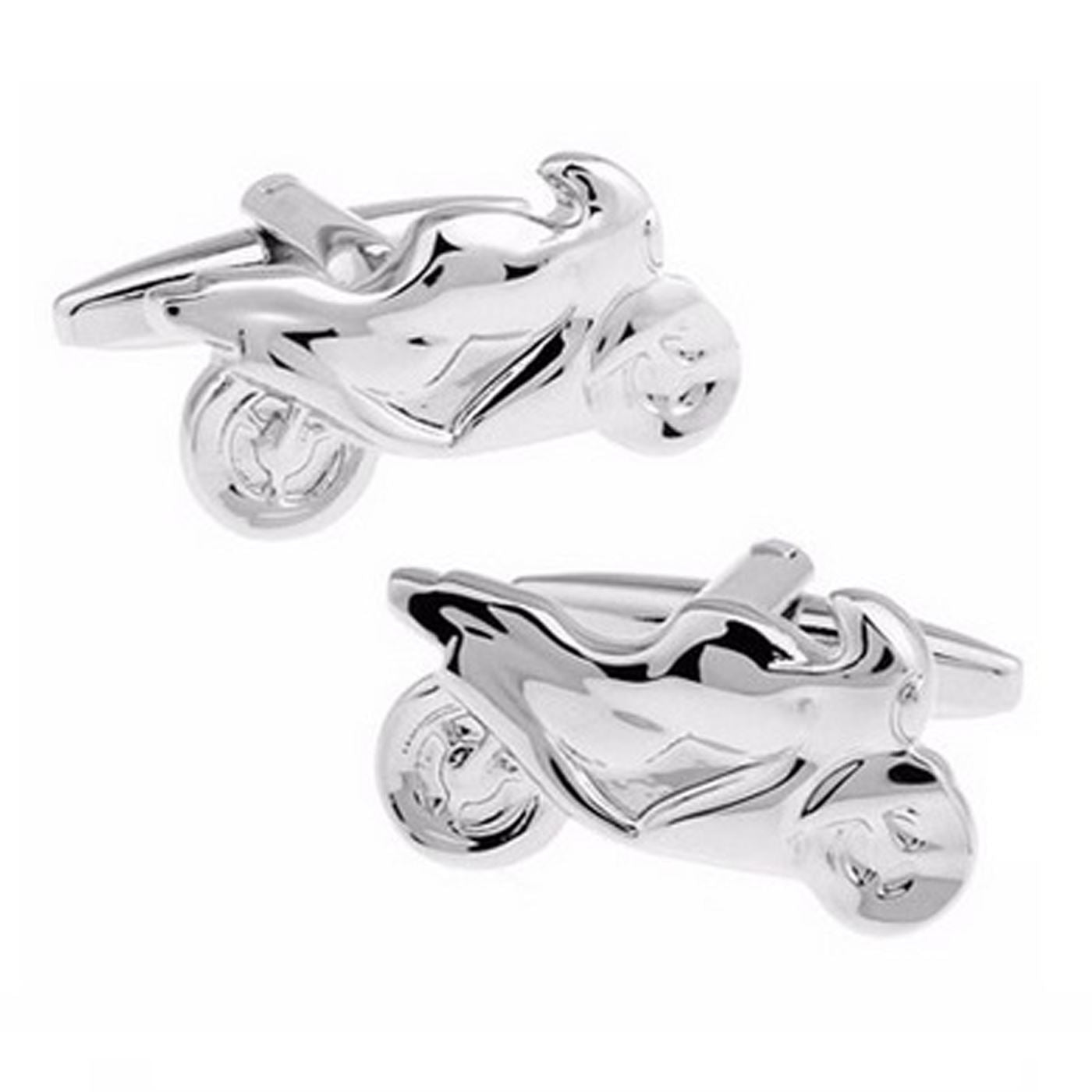 Charles William Sports Silver Motorcycle Motorbike Harley Style Racing Novelty Cufflinks