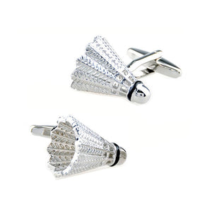 Charles William Badminton Shuttlecock Novelty Silver Cufflinks