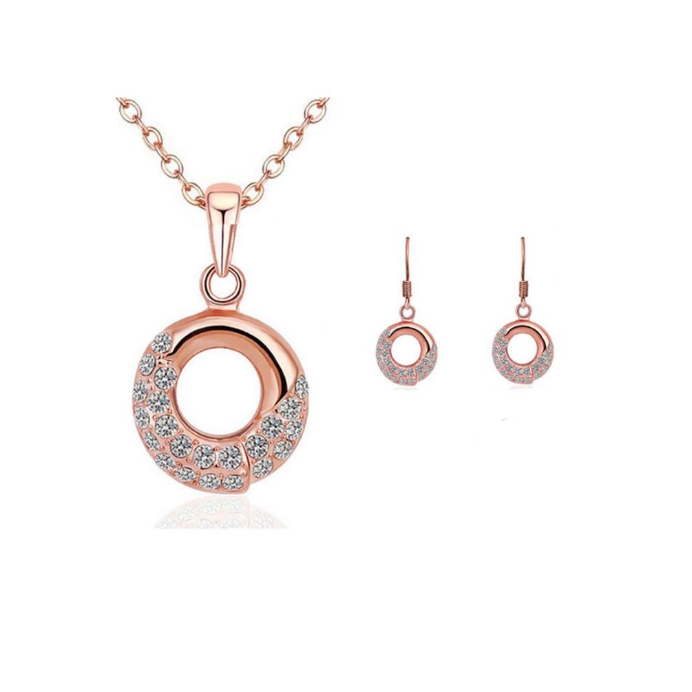 Rose Gold Necklace & Earings Matching Jewellery Set from Charles William