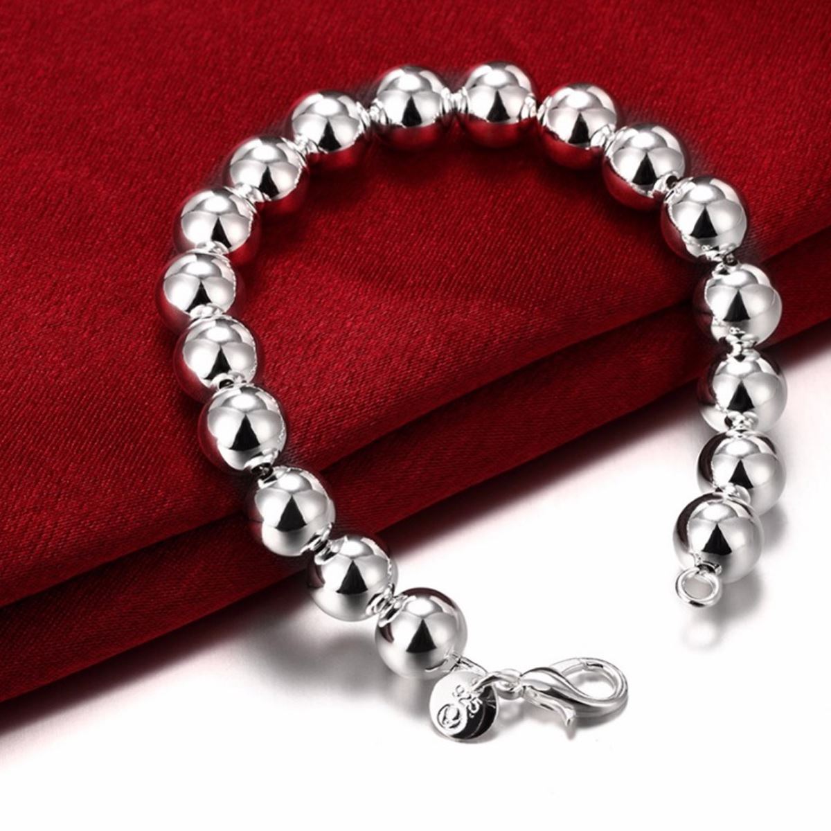 Ladies Jewellery Larger Balls Beads Silver Plated Bracelet from Charles William