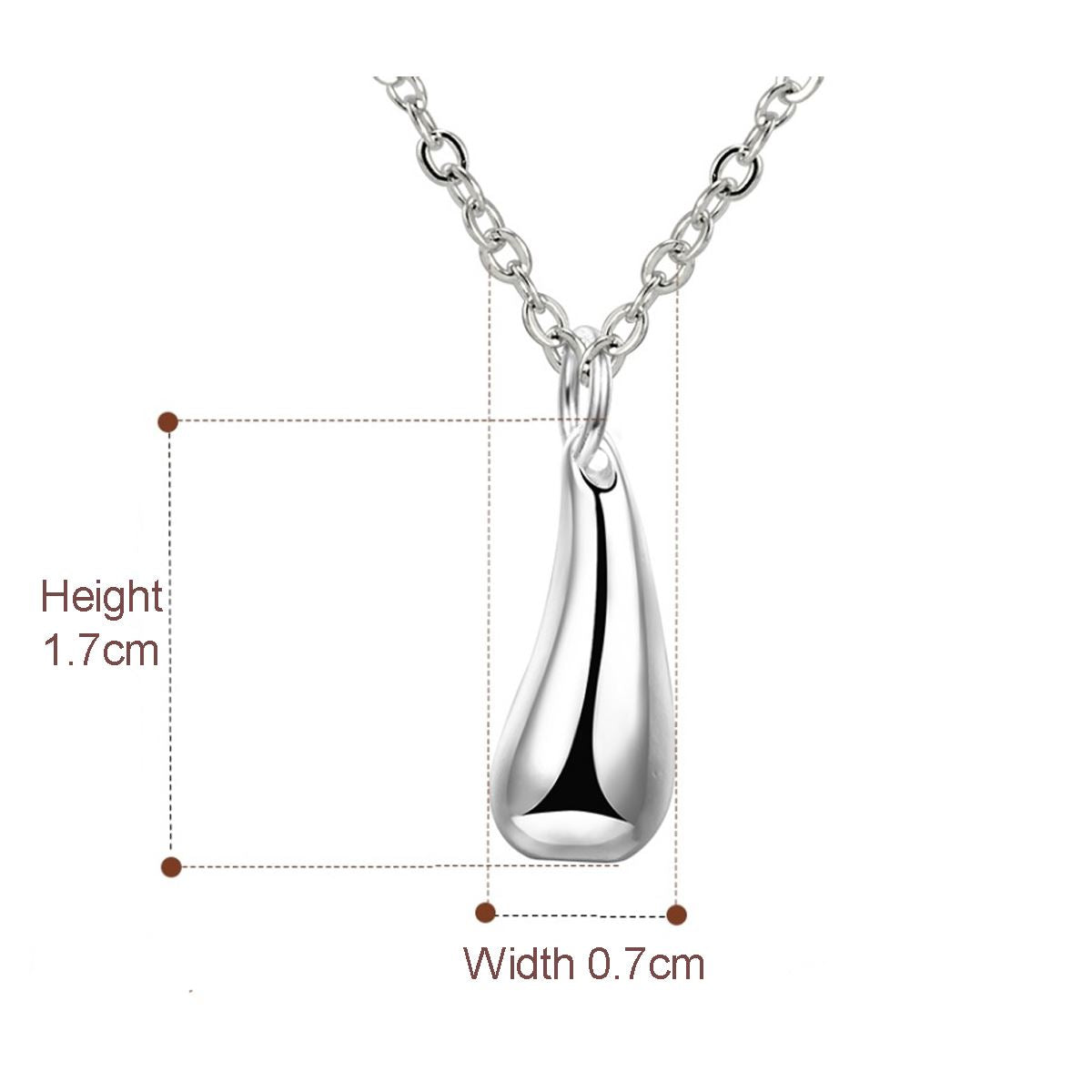 Women's Silver Plated Tear Drop Pendant Necklace On Elegant Chain Fashion UK Seller