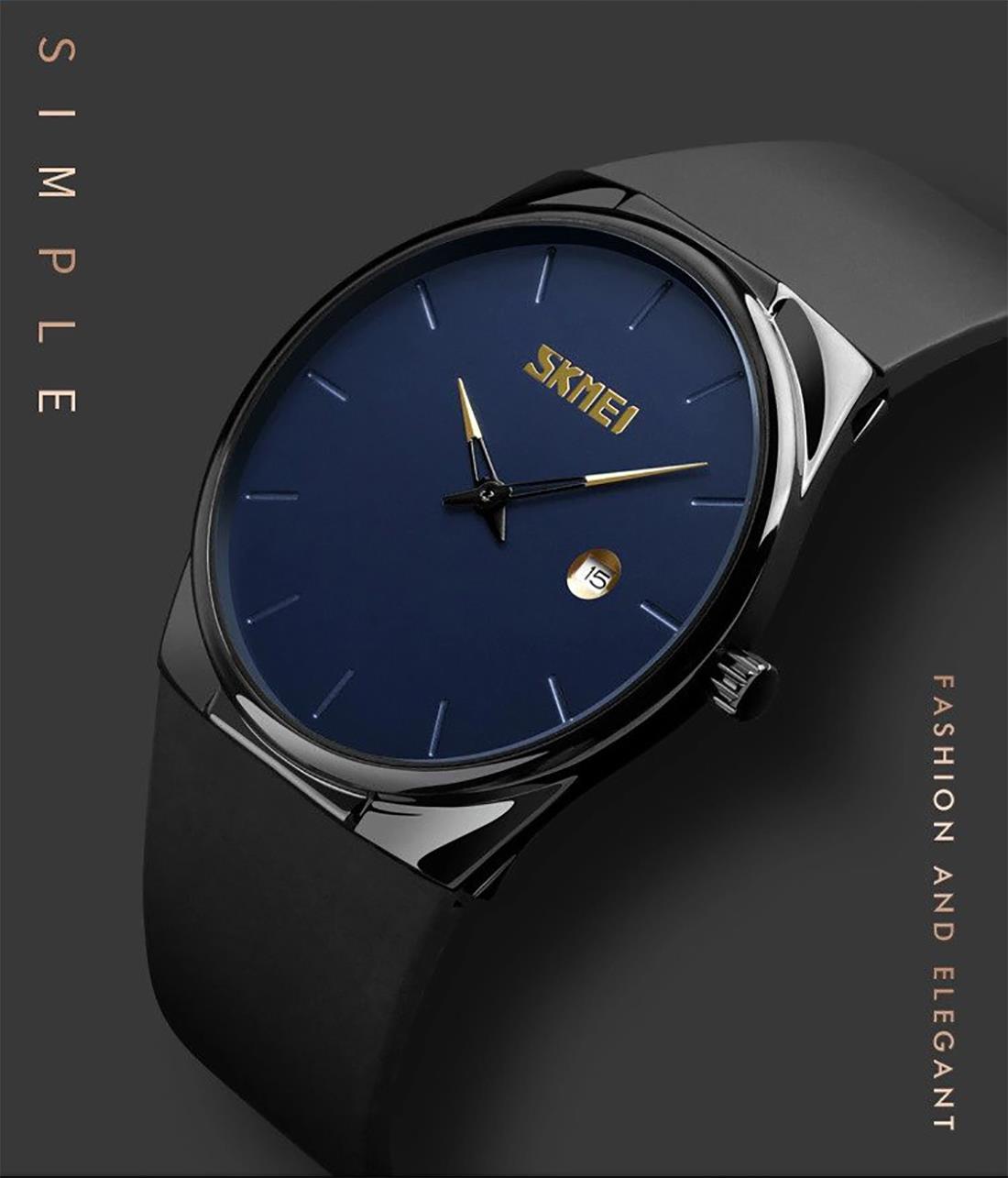 Skmei Classic Simple Clear Watch Date Display Thin Light Comfortable Blue