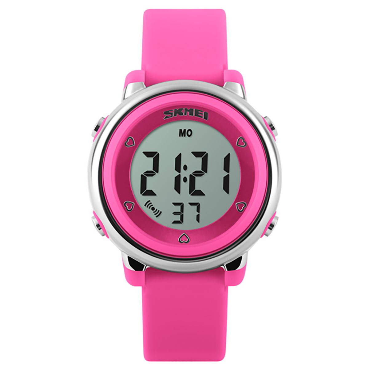 Skmei Girls Kids Pink Digital Watch 50m Water Resistant With Stopwatch Alarm Ages 5+ DG1100