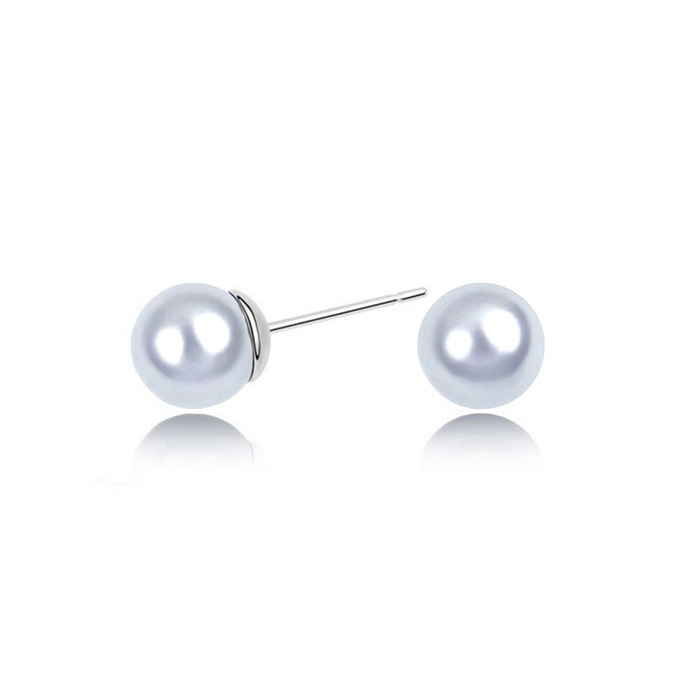 Beautiful Pearl Style Pendant Stud Earrings Silver Stone Jewellery Gift BG1615