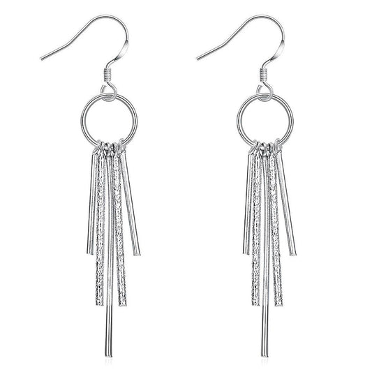 Charles William Women's Girl's Statement Dangle Silver Plated Tassel Earrings BGCW0078