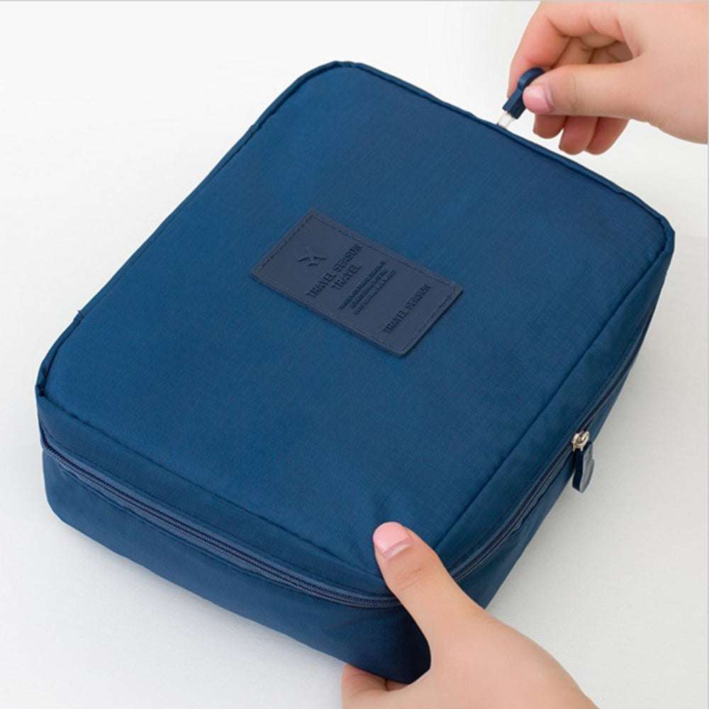 Travel Wash Bag Perfect For Toiletry, Cosmetics, Deodorant, Toothpaste, Toothbrushes Zip Close And Net Pockets