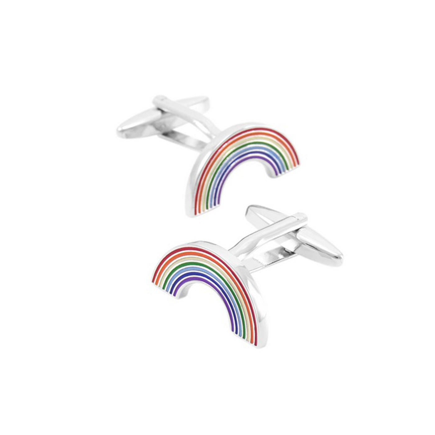 Charles William Luxury Rainbow Colour Multi Smart Cufflinks Wedding Business Unique Gift UK