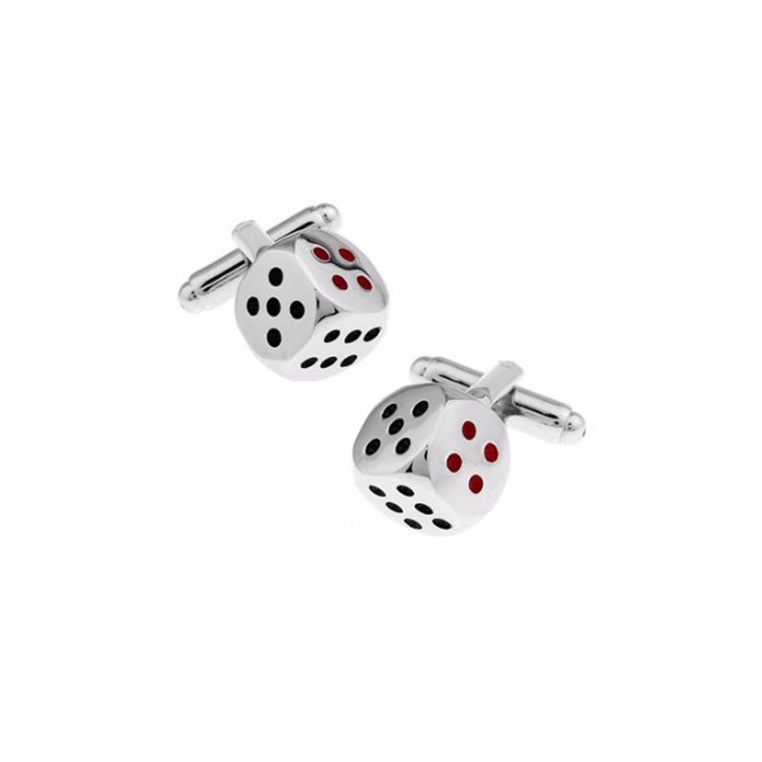 Charles William Silver Dice Cufflinks Gamble Roll Present Lucky Charm Throw Good Luck Poker UK