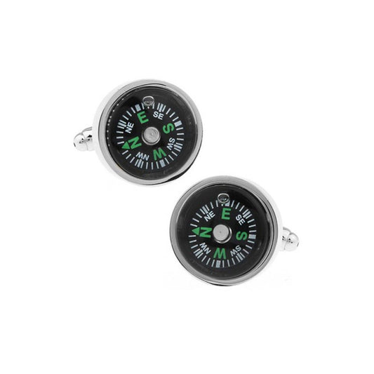 Charles William Mens Working Compass Cufflinks Wedding Business Naval Army Gift Present