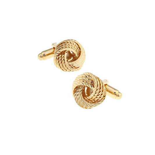 Charles William Gold Tone Stainless Steel Knot Style Cufflinks Wedding Formal Business