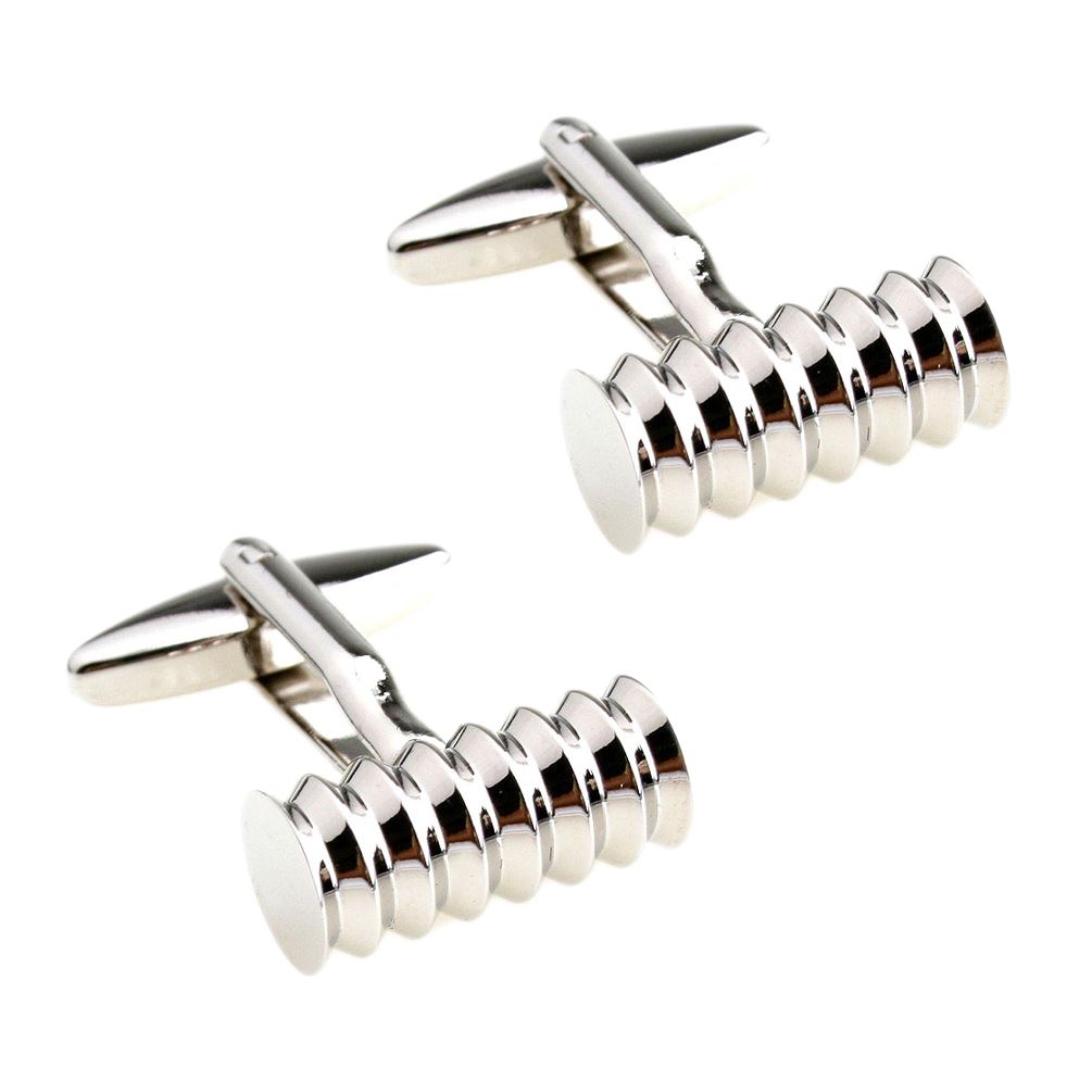 Charles William Mens Ladies Silver Rimmed Barrel Cufflinks Perfect For All Occassions Business Wedding