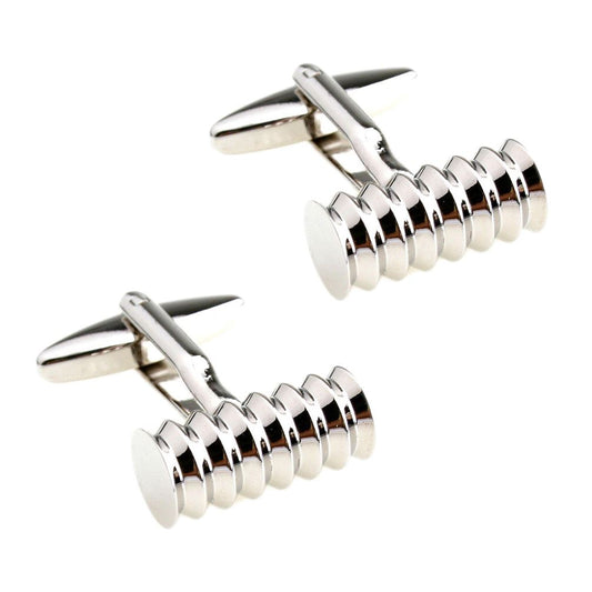 Charles William Mens Ladies Silver Rimmed Barrel Cufflinks Perfect For All Occassions Business Wedding