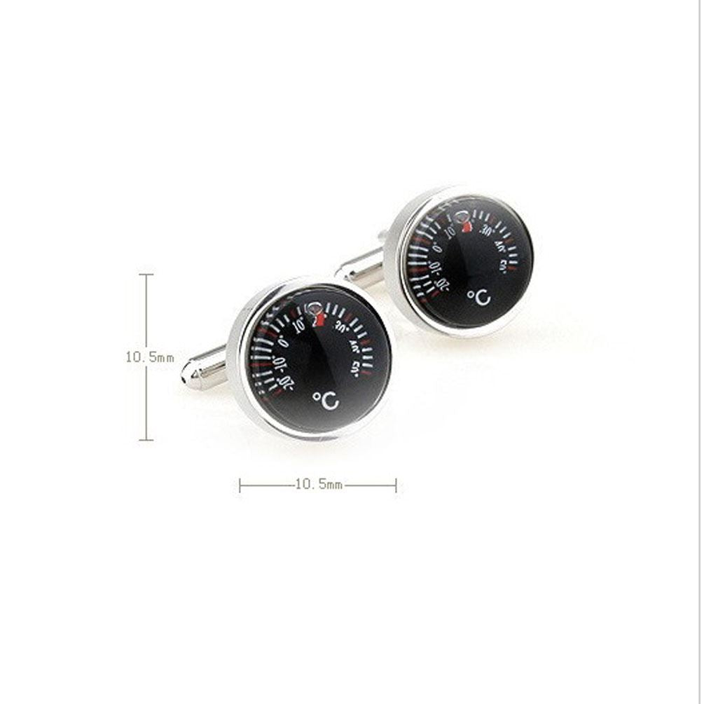 Charles William Mens Working Thermometer Temperature Cufflinks Adventure Wedding Business Naval Army Gift