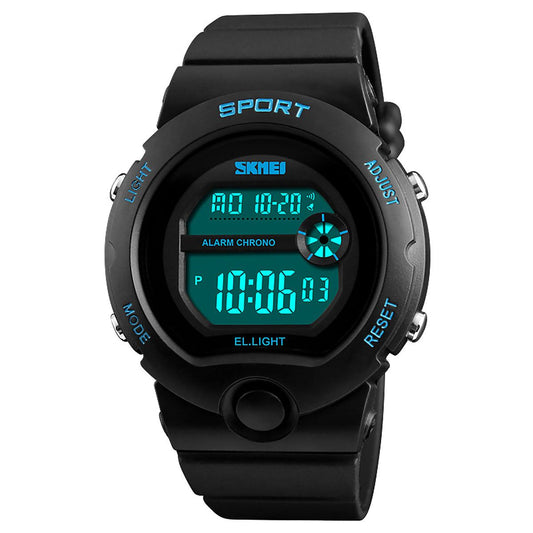 Skmei Boys Kids Black Digital With Blue Markers Watch 50m Water Resistant With Stopwatch Alarm Perfect For Ages 5-13 DG1334B