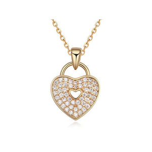 Charles William 'Locked' Love Heart Gold Necklace