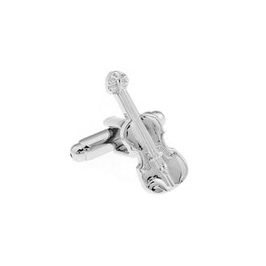 Charles William Silver Violin Novelty Cufflinks