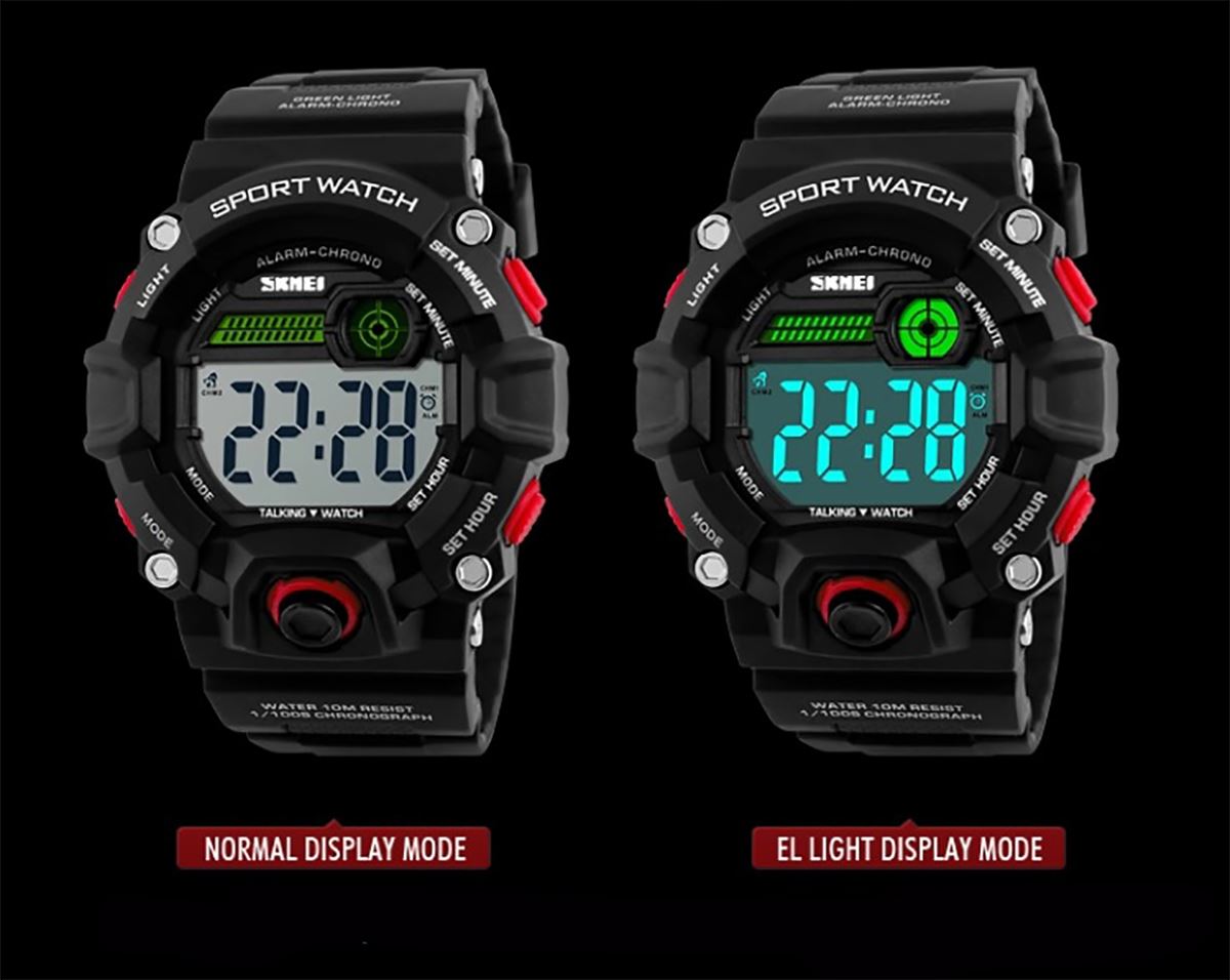 Skmei Large Display Digital Watch Camouflage Loud Alarm Cam 50m Sports Watch UK Seller